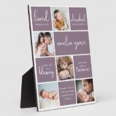 新生児誕生統計フォトコラージュ フォトプラーク (側面)