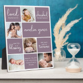 新生児誕生統計フォトコラージュ フォトプラーク (側面)