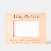 新生児誕生統計生まれたばかりのキープサケフローラ レーザー彫刻フレーム (正面)