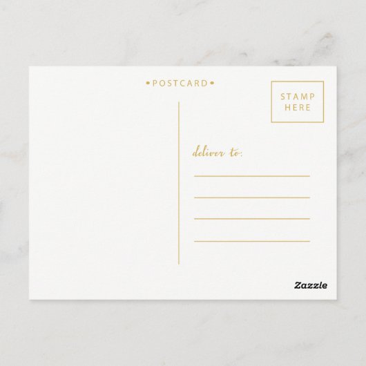 新生児誕生金ゴールドありがとうフォトフレームはがき ポストカード (裏面)