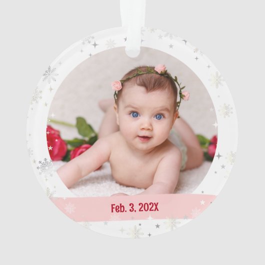新生児2写真私の最初の小さなメリークリスマス オーナメント (裏面)
