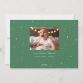 新生児2枚のフォトグリーンクリスマス シーズンカード (裏面)