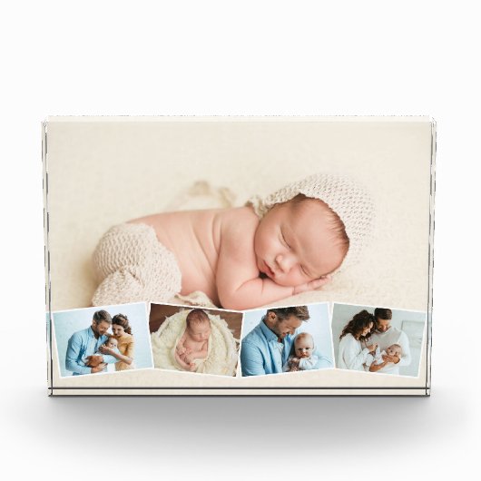 新生児5フォトコラージグジグザグフォトストリップ フォトブロック (正面)