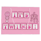 新生児: それはピンクの双生児です ラージペーパーバッグ (裏面)