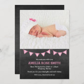 新生児·ガールの発表/サンキューカード サンキューカード (正面/裏面)