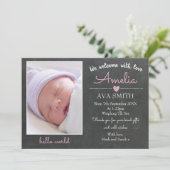 新生児·ガールの発表/サンキューカード サンキューカード (スタンド正面)