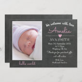 新生児·ガールの発表/サンキューカード サンキューカード (正面/裏面)