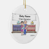 新生児、ツインズ – 女の子&男の子 セラミックオーナメント (右)