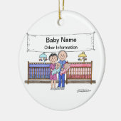 新生児、ツインズ – 女の子&男の子 セラミックオーナメント (左)