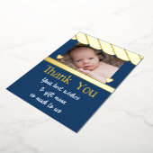 新生児・ブルー・フォイル・カードのプレゼントありがとう 箔招待状 (回転した状態)
