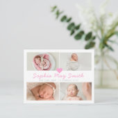 新生児，出産発表カード，女の子 ポストカード (スタンド正面)