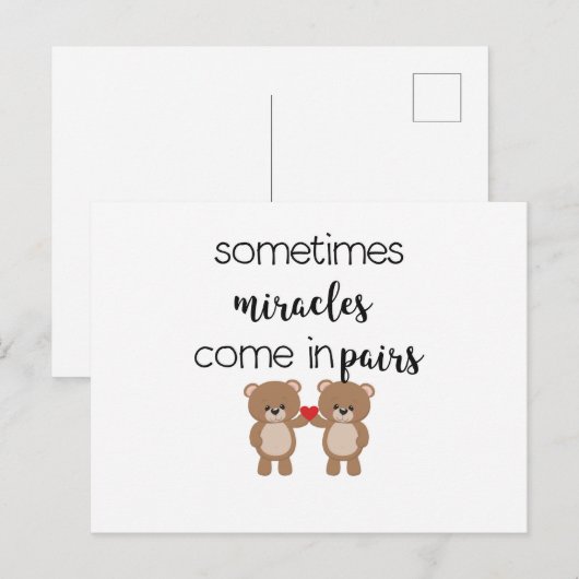 新生児 – 双子 ポストカード (正面/裏面)