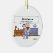 新生児、双生児-男の子 セラミックオーナメント (右)