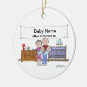 新生児、双生児-男の子 セラミックオーナメント (左)