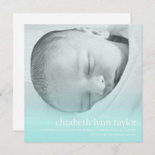 新生児 案内状 (正面/裏面)