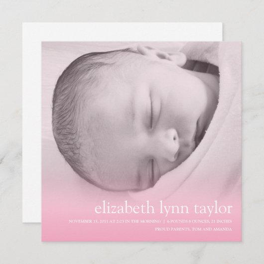 新生児 案内状 (正面/裏面)