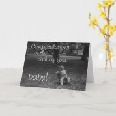 新生児、白黒 カード (黄色い花)