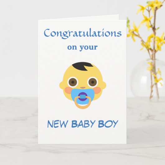 新生児、絵文字。 カード (黄色い花)