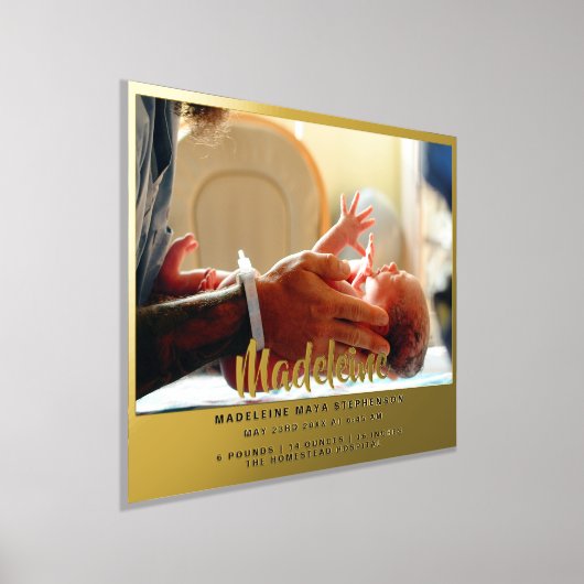 新生児 赤ちゃん 名前 写真 誕生 統計 ゴールド シルバー 箔ポスター (レイダウン)