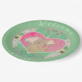 新生児w/エレファント紙プレート ペーパープレート (アングル)