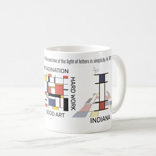 新生物主義アスタイリッシュート・モノグラムレターI コーヒーマグカップ (正面右)