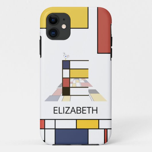 新生独占的性芸術モノグラム。文字E Case-Mate iPhoneケース (裏面)