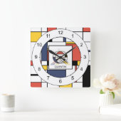 新生素晴らし性芸術モノグラム。レターQ スクエア壁時計 (ホーム)