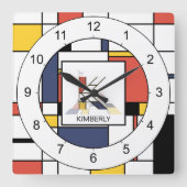 新生素晴らし性芸術モノグラム。文字K スクエア壁時計 (正面)