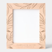 新生素朴植物学パーソナライズされた結婚の レーザー彫刻フレーム (正面)