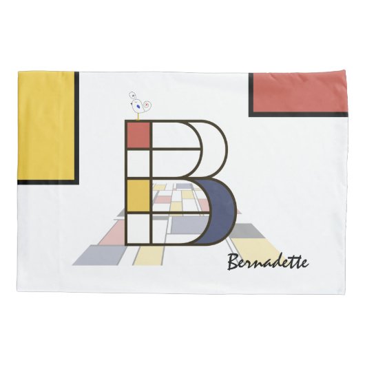 新生魅力的性芸術モノグラム。文字B 枕カバー (裏面)