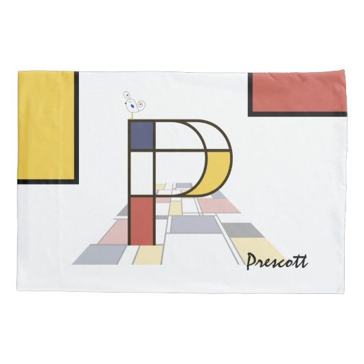 新生魅力的性芸術モノグラム。文字P 枕カバー (裏面)