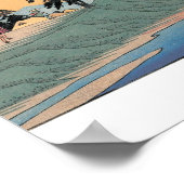 新町、日本。富士山背景 ポスター (角)