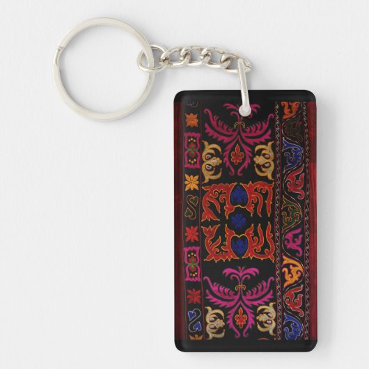 新疆刺繍幾何学模様 キーホルダー (正面)