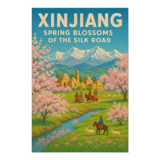 新疆，中国-春の花 ポスター (正面)