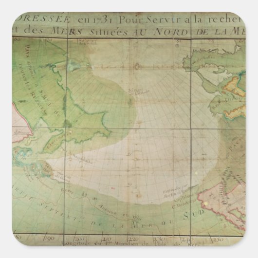 新発見の地図 スクエアシール (正面)