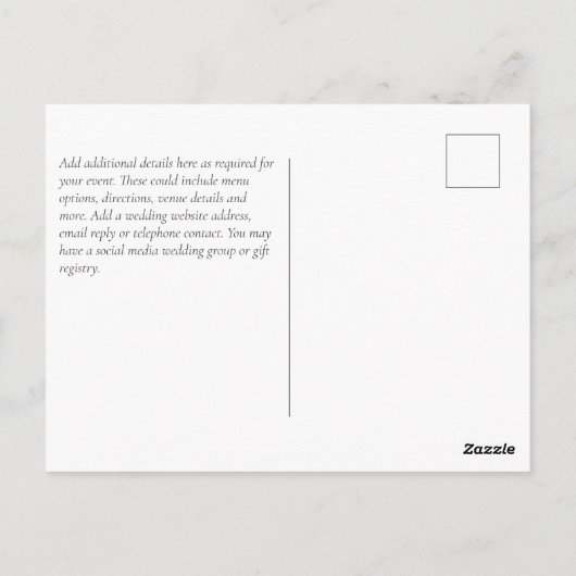 新登場!自分だけのウェディング・RSVP・ポストカードを1.10からデザインしよう ポストカード (裏面)