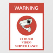 新登場!24時間ビデオ監視セキュリティ警告 ウィンドウサイン (シート)