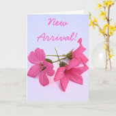 新着ベビーガールピンクフローラグリーティングカード カード (黄色い花)
