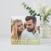 新着写真結婚したとメリー緑グラデーション シーズンカード (スタンド正面)