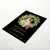 新着写真金ゴールドブラック結婚したクリスマスリース 箔シーズンカード (回転した状態)
