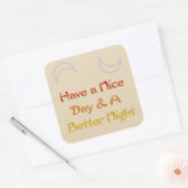 新着投稿カラフルA.素敵な日と素敵な夜を スクエアシール (封筒)