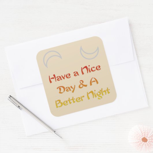 新着投稿カラフルA.素敵な日と素敵な夜を スクエアシール (封筒)