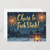 新着開始応援感動的 – 新年 ポストカード (正面/裏面)