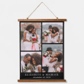 新着4枚フォトコラージブラック 吊り下げ型タペストリー (正面)