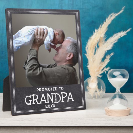 新祖父に昇進した黒板 フォトプラーク (側面)