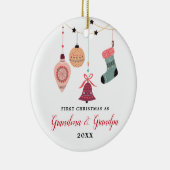 新祖父母おばあちゃんパーソナライズされたおじいちゃん セラミックオーナメント (右)