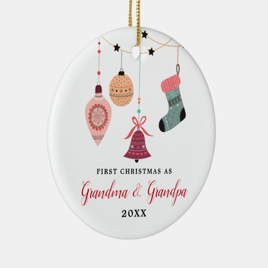 新祖父母おばあちゃんパーソナライズされたおじいちゃん セラミックオーナメント (右)