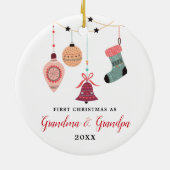 新祖父母おばあちゃんパーソナライズされたおじいちゃん セラミックオーナメント (裏面)