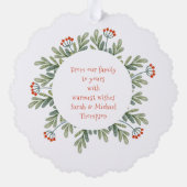 新祖父母のメリークリスマス写真年 オーナメントカード (裏面)