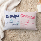 新祖父母ピンクブルー妊娠発表 ランバークッション (ブランケット)